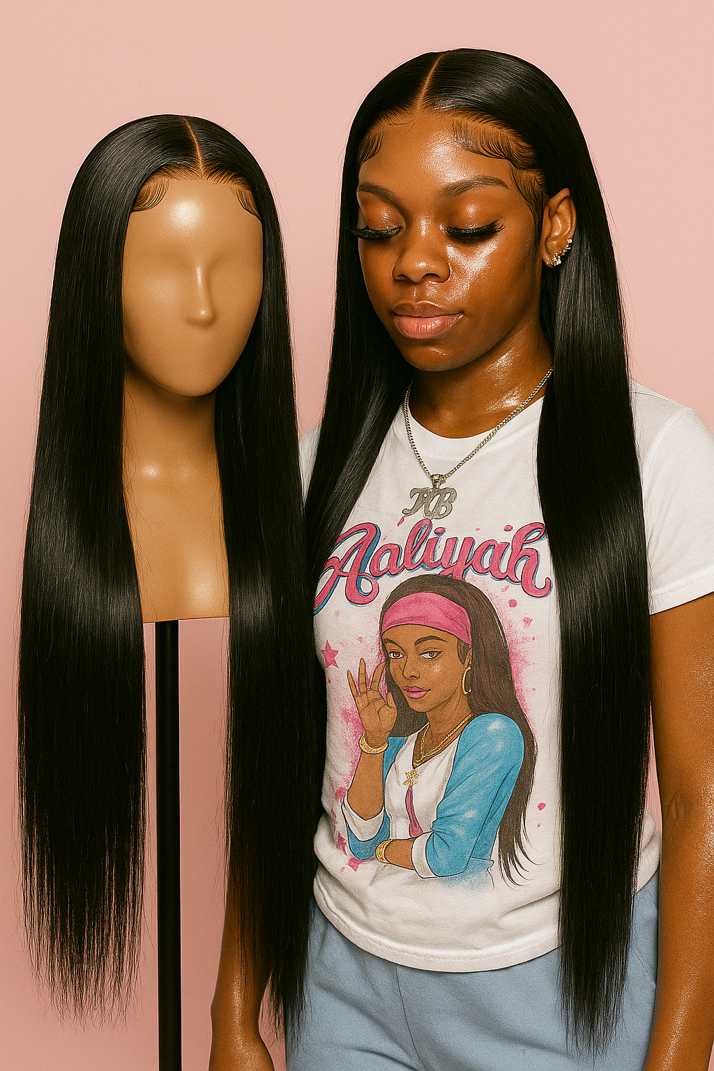 Straight HD Lace Wig – 180% Density, 4x4 Closure & 13x4 / 13x6 Frontal | 30"–36" Remy Human Hair